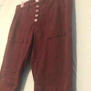 AEO x SATEEN Burgundy Velvet Hi-Waisted Jean